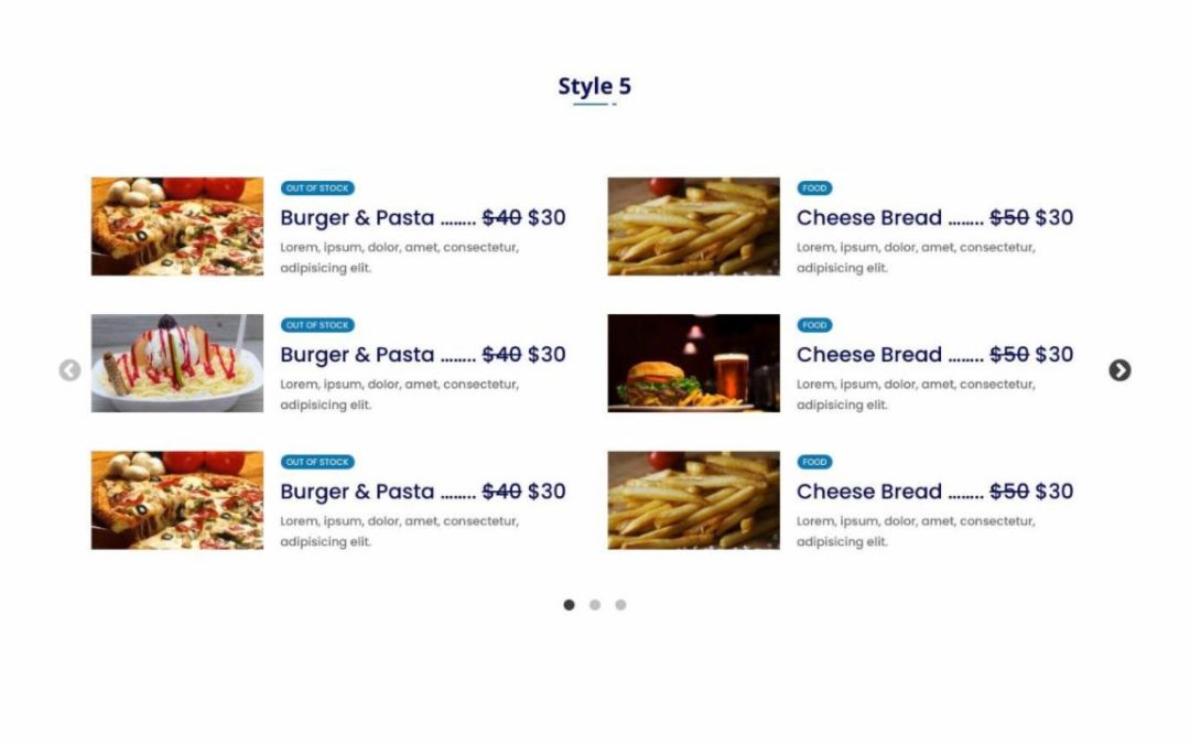 DP Divi Food Menu Slider #5