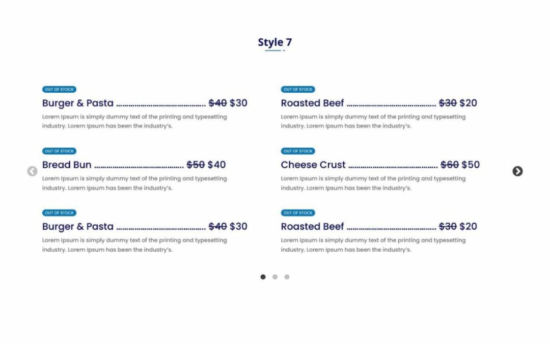 DP Divi Food Menu Slider #7
