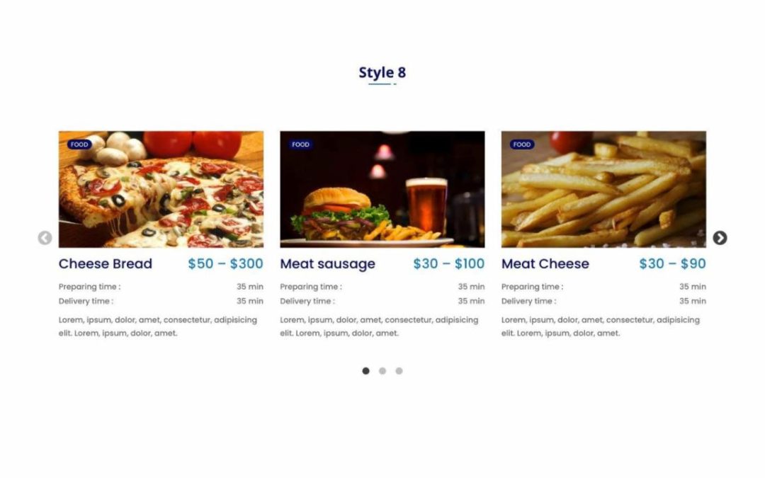 DP Divi Food Menu Slider #8